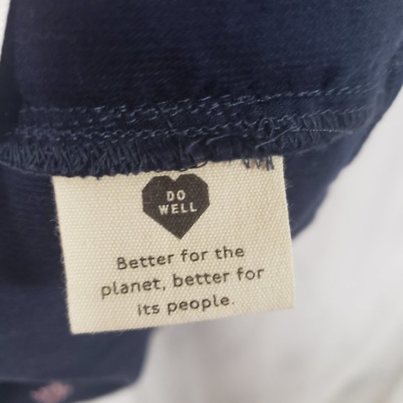 Madewell Navy Corduroy Embroidered Button Up Peasant Blouse Size 2X - Picture 13 of 14